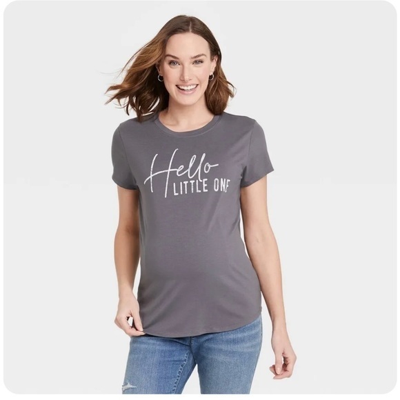 NWT Isabel Maternity Hello Little One Grey
Graphic Short Sleeve T-Shirt Size S - Picture 1 of 13